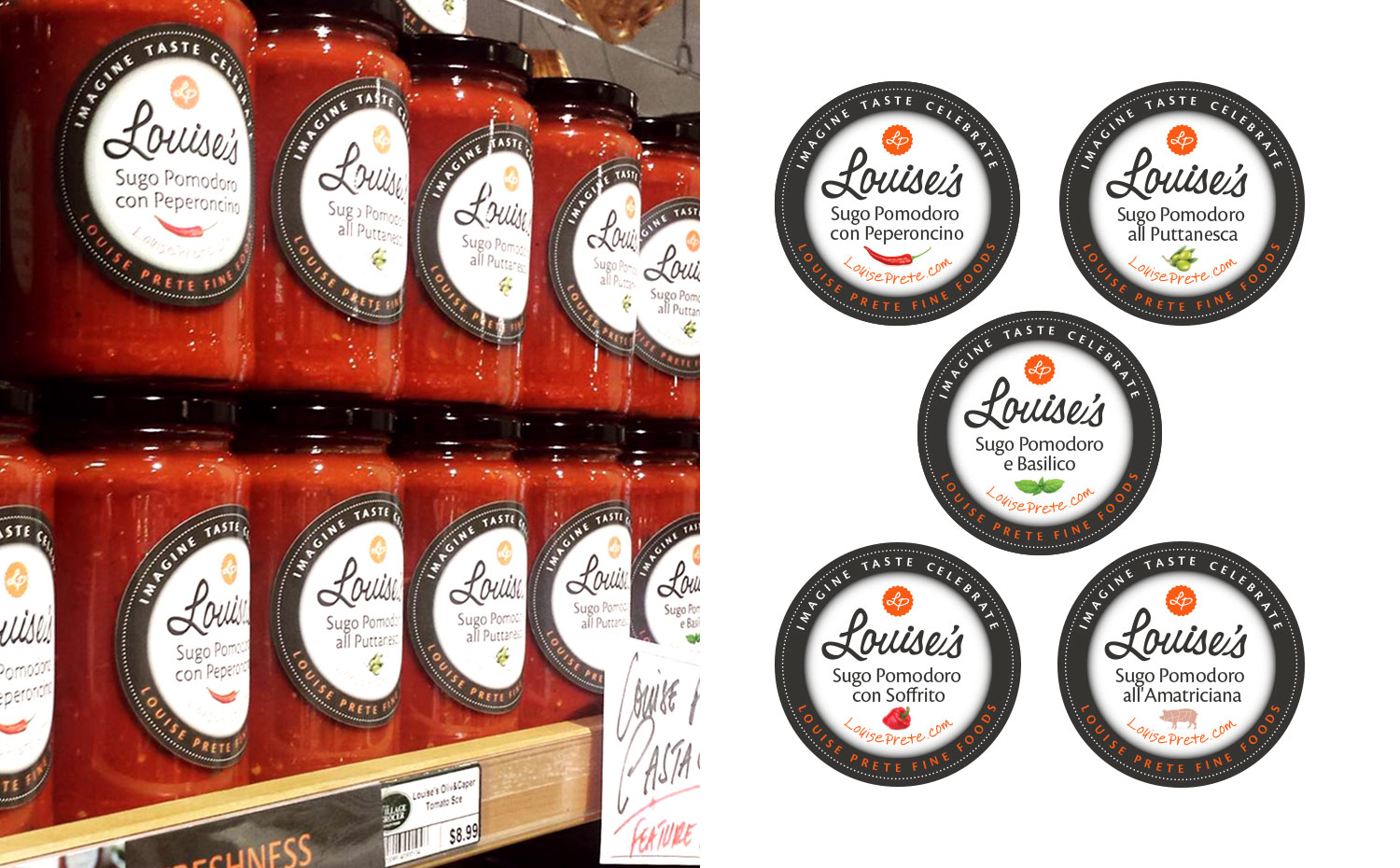 Louise Prete Fine Foods - photo of sauce packaging