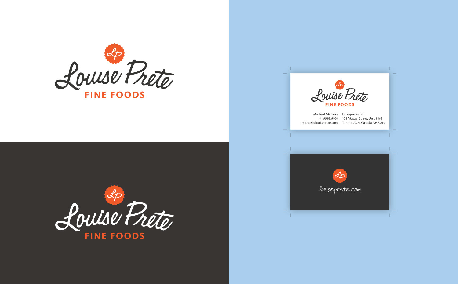 Louise Prete Fine Foods - identity design / business card